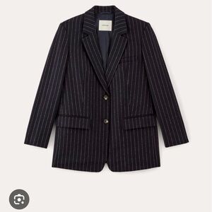 NWT Everlane Oversized Wool Blazer Navy/White